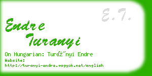 endre turanyi business card